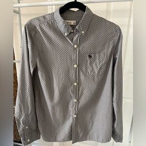Abercrombie Kids Gray Patterned Button-Down Shirt